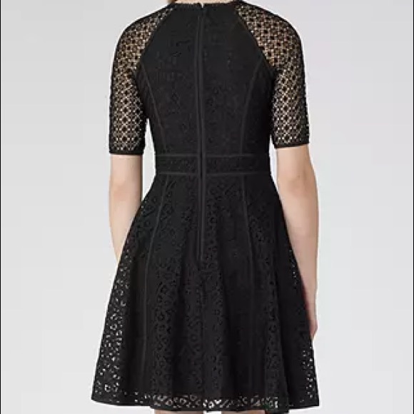Reiss Black Paneled Lace Overlay Bounty Dress - Picture 3 of 7